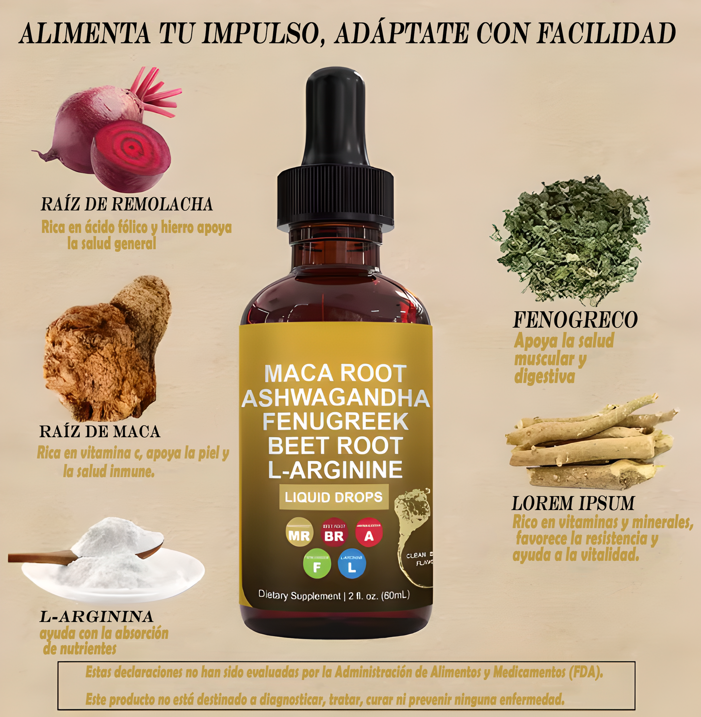 + Ashwagandha + Extracto de MacaFenogreco para Ella — energía, equilibrio y confianza cada día